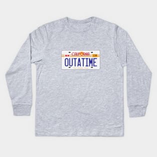 OUTATIME License Plate Kids Long Sleeve T-Shirt